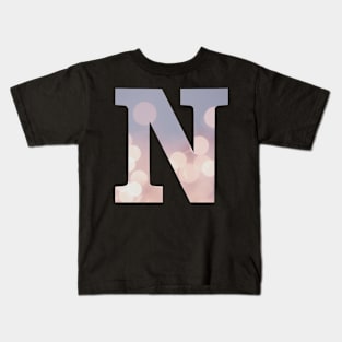 The Letter N Purple Lights Design Kids T-Shirt